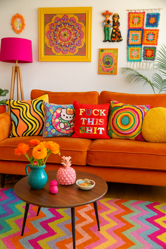 Fuck This Shit Cushion Red