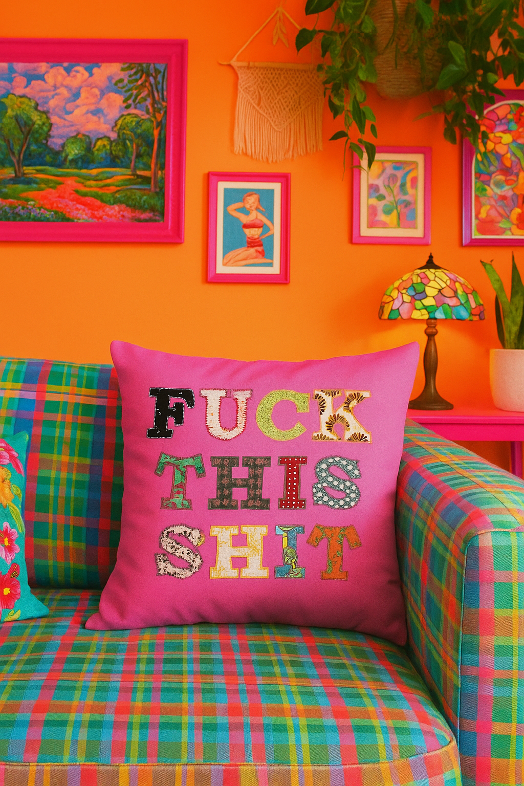 Fuck This Shit Cushion Pink