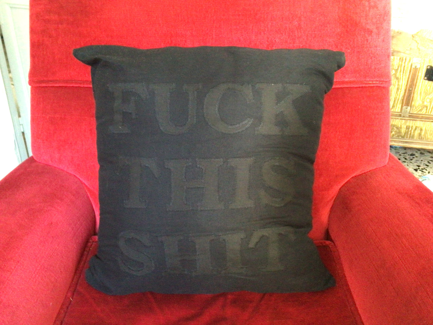 Fuck This Shit Cushion Black