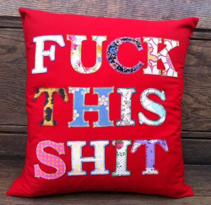 Fuck This Shit Cushion Red