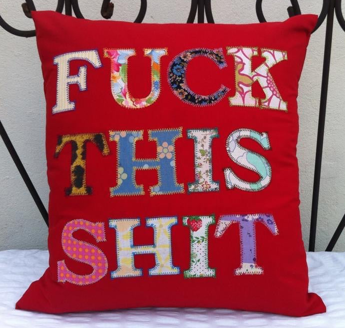 Fuck This Shit Cushion Red