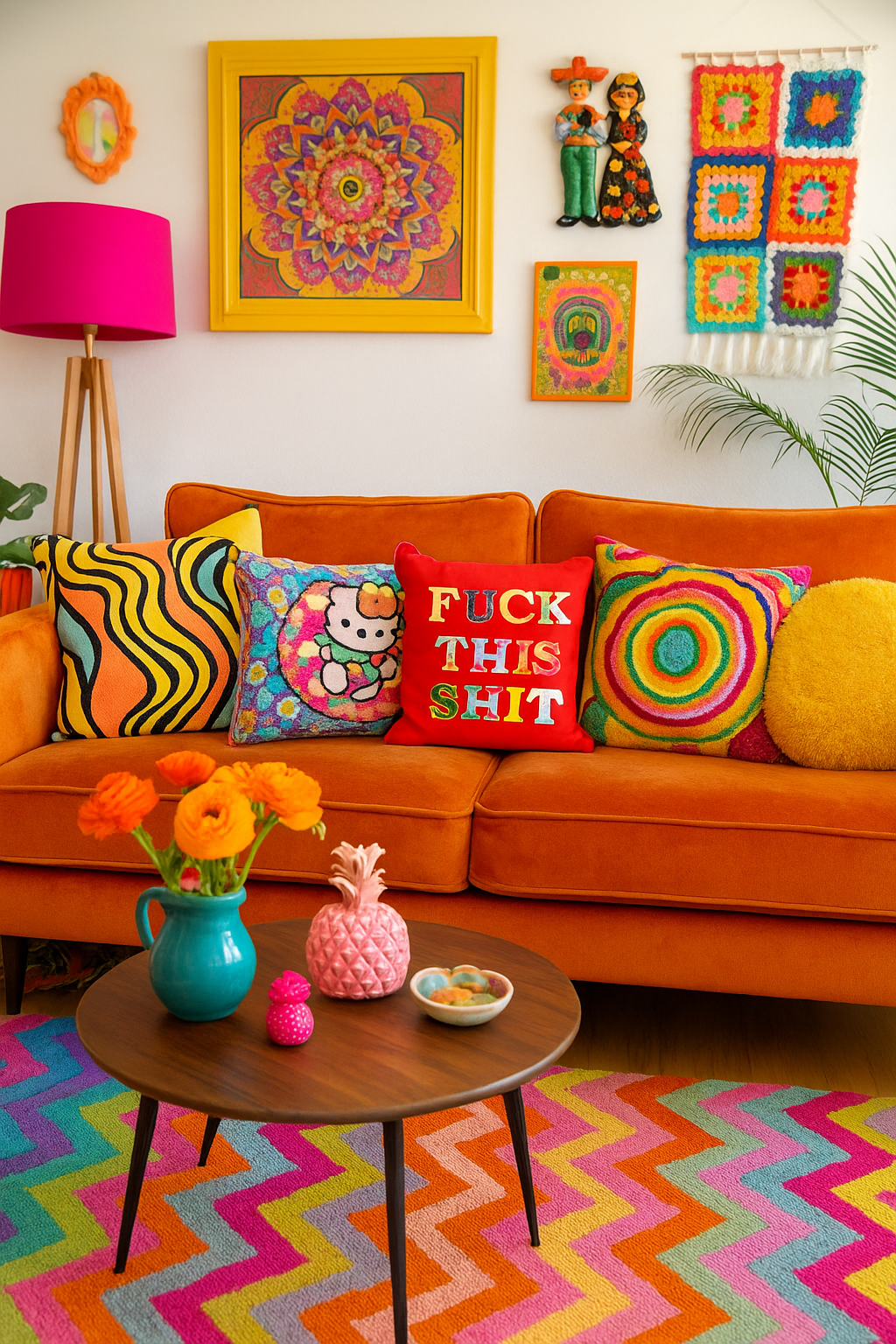 Fuck This Shit Cushion Red